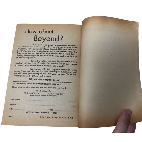 Vintage Beyond Fantasy Fiction Book- November 1953 Issue- Soft Cover - Picture 8 of 9